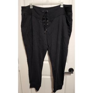Forever 21 plus 3X black sweatpants joggers lace up 21+ womens